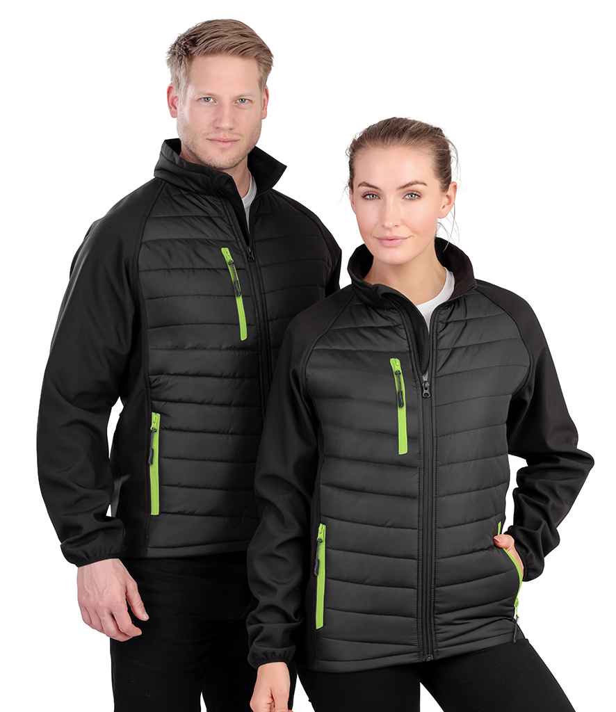 Result Genuine Recycled Black Compass Padded Jacket in by Result Genuine Recycled — Custom branded clothing by Print Press, featuring premium embroidery produced in our specialist print lab in the UK.