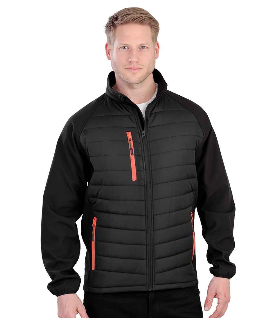 Result Genuine Recycled Black Compass Padded Jacket in by Result Genuine Recycled — Custom branded clothing by Print Press, featuring premium embroidery produced in our specialist print lab in the UK.