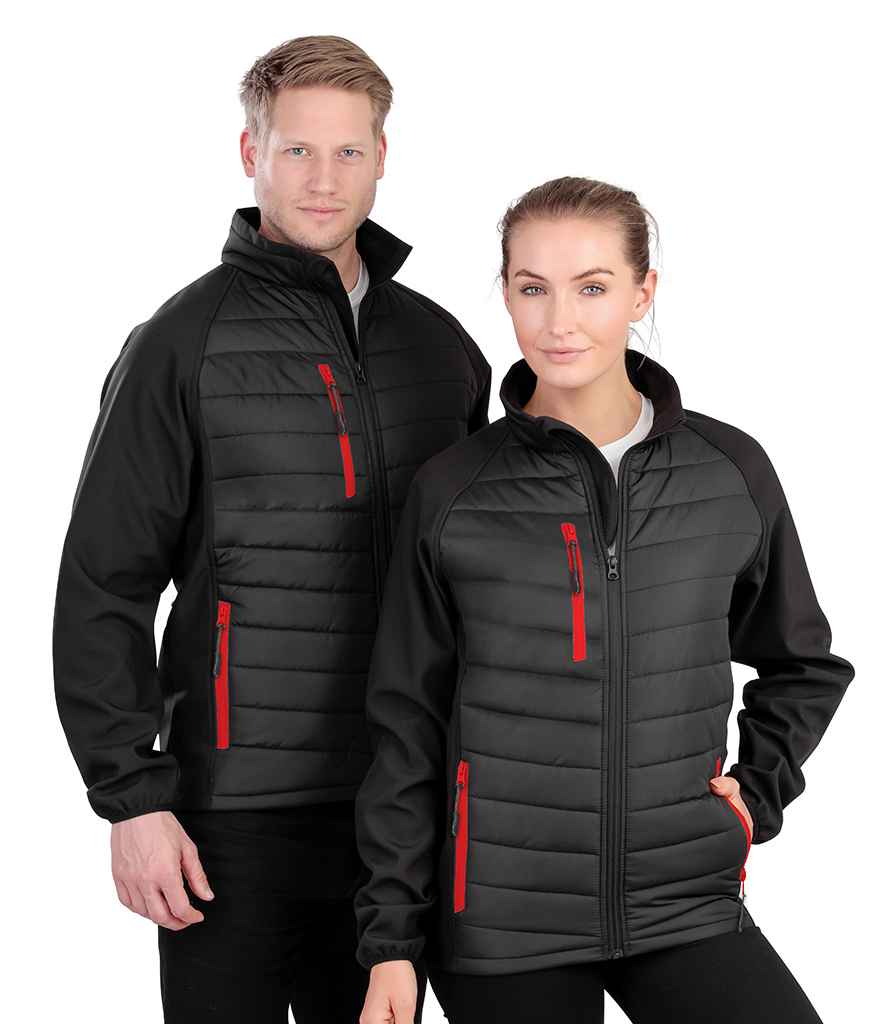 Result Genuine Recycled Black Compass Padded Jacket in by Result Genuine Recycled — Custom branded clothing by Print Press, featuring premium embroidery produced in our specialist print lab in the UK.