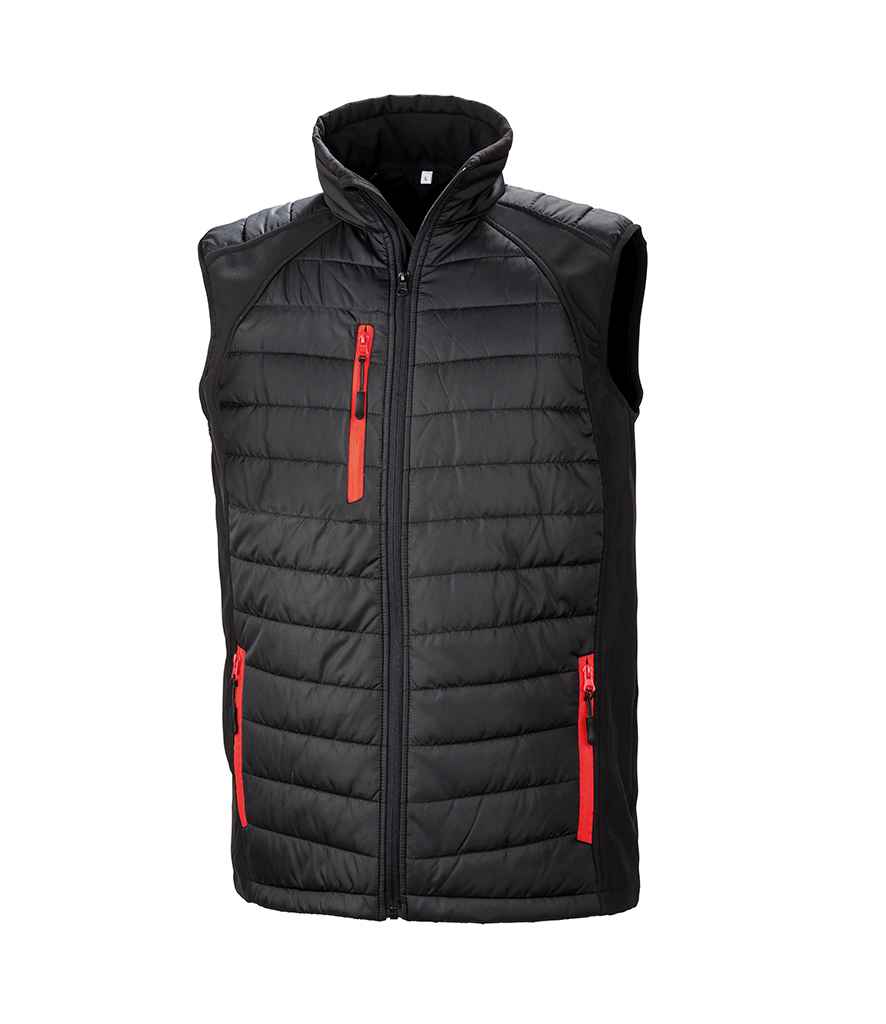 Result Genuine Recycled Black Compass Padded Gilet in by Result Genuine Recycled — Custom branded clothing by Print Press, featuring premium embroidery produced in our specialist print lab in the UK.