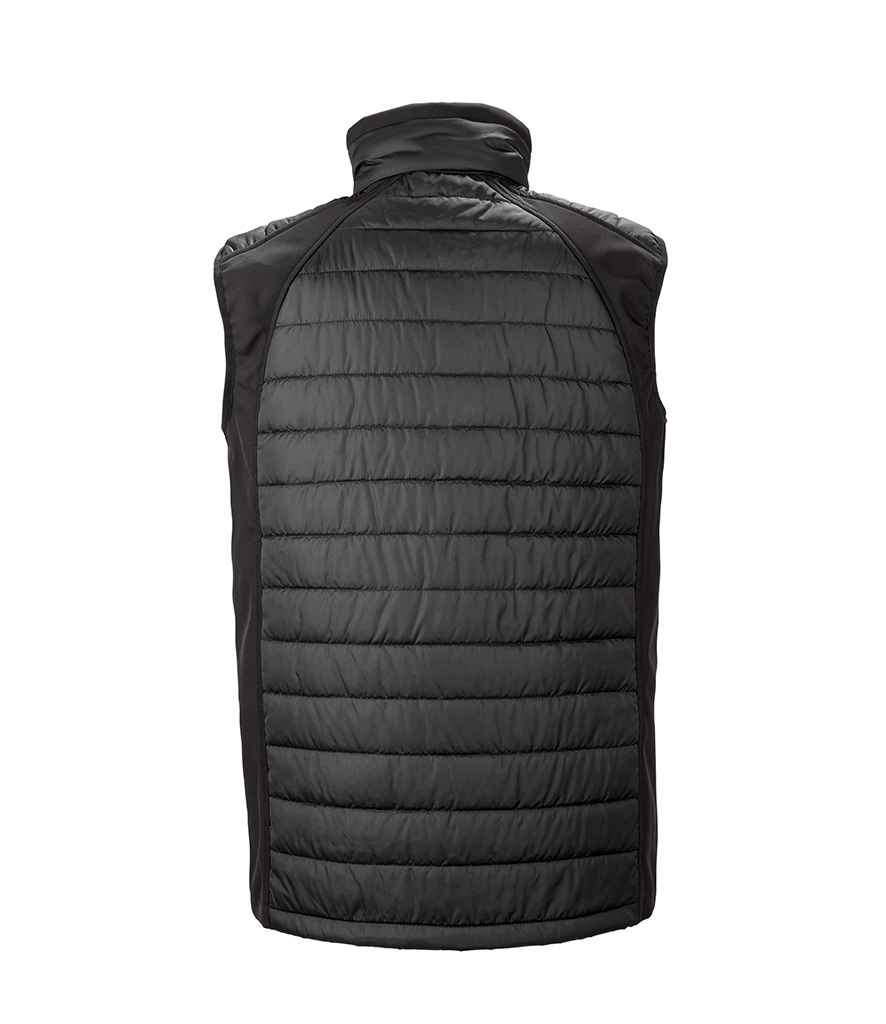 Result Genuine Recycled Black Compass Padded Gilet in by Result Genuine Recycled — Custom branded clothing by Print Press, featuring premium embroidery produced in our specialist print lab in the UK.