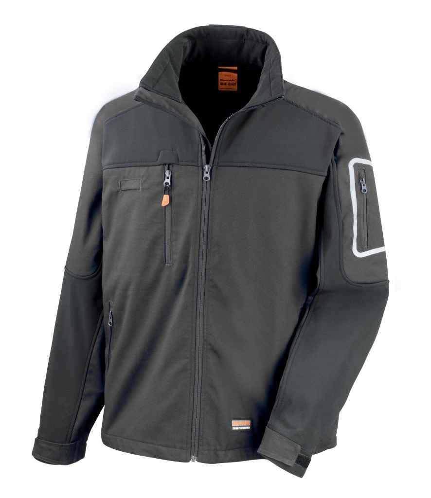 Result Work-Guard Sabre Soft Shell Jacket in by Result Work-Guard — Custom branded clothing by Print Press, featuring premium embroidery produced in our specialist print lab in the UK.