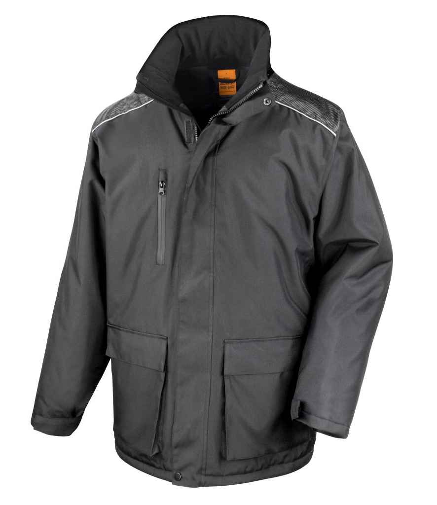 Result Work-Guard Vostex Long Coat in by Result Work-Guard — Custom branded clothing by Print Press, featuring premium embroidery produced in our specialist print lab in the UK.