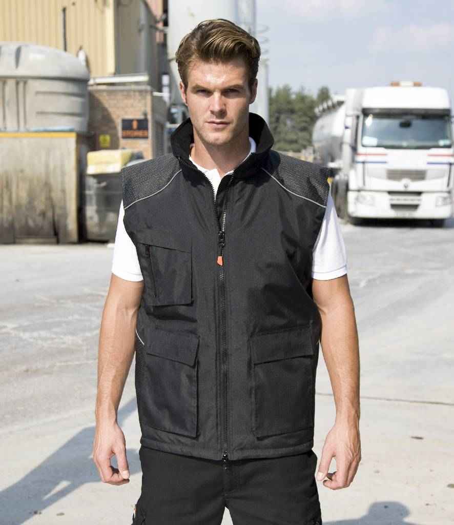 Result Work-Guard Vostex Bodywarmer in by Result Work-Guard — Custom branded clothing by Print Press, featuring premium embroidery produced in our specialist print lab in the UK.