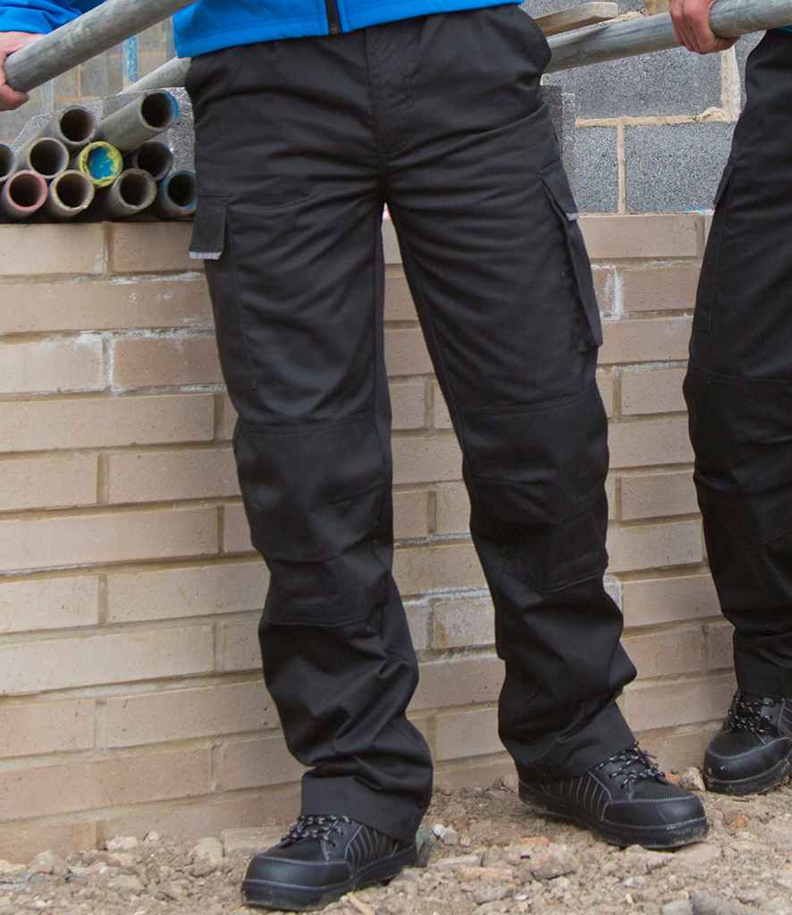 Result Work-Guard Action Trousers in Black by Result Work-Guard — Custom branded clothing by Print Press, featuring premium embroidery produced in our specialist print lab in the UK.