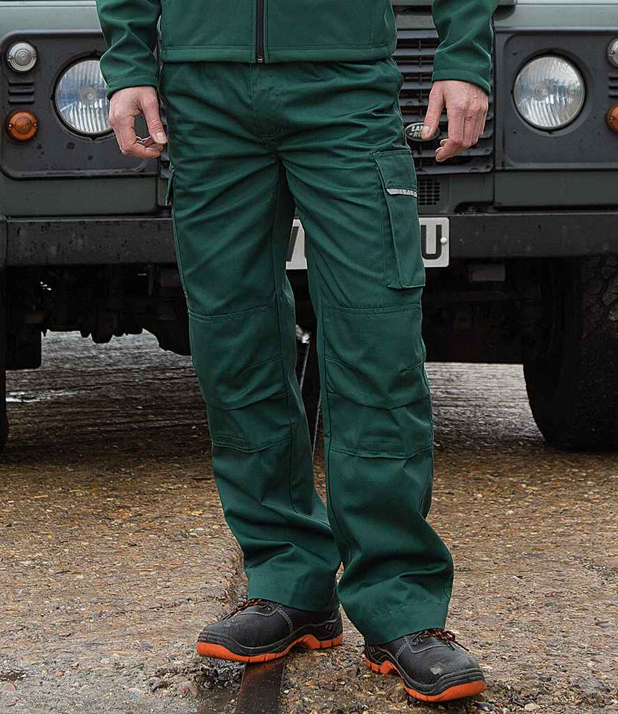 Result Work-Guard Action Trousers in Bottle Green by Result Work-Guard — Custom branded clothing by Print Press, featuring premium embroidery produced in our specialist print lab in the UK.