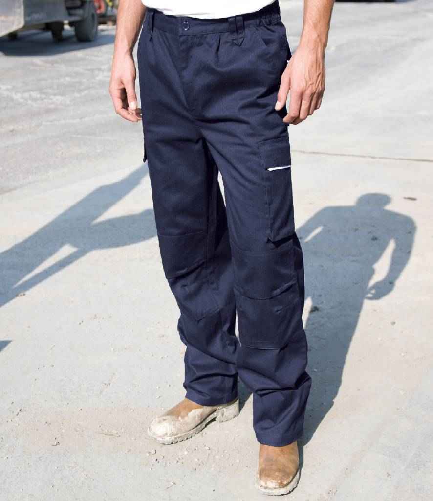 Result Work-Guard Action Trousers in Navy by Result Work-Guard — Custom branded clothing by Print Press, featuring premium embroidery produced in our specialist print lab in the UK.