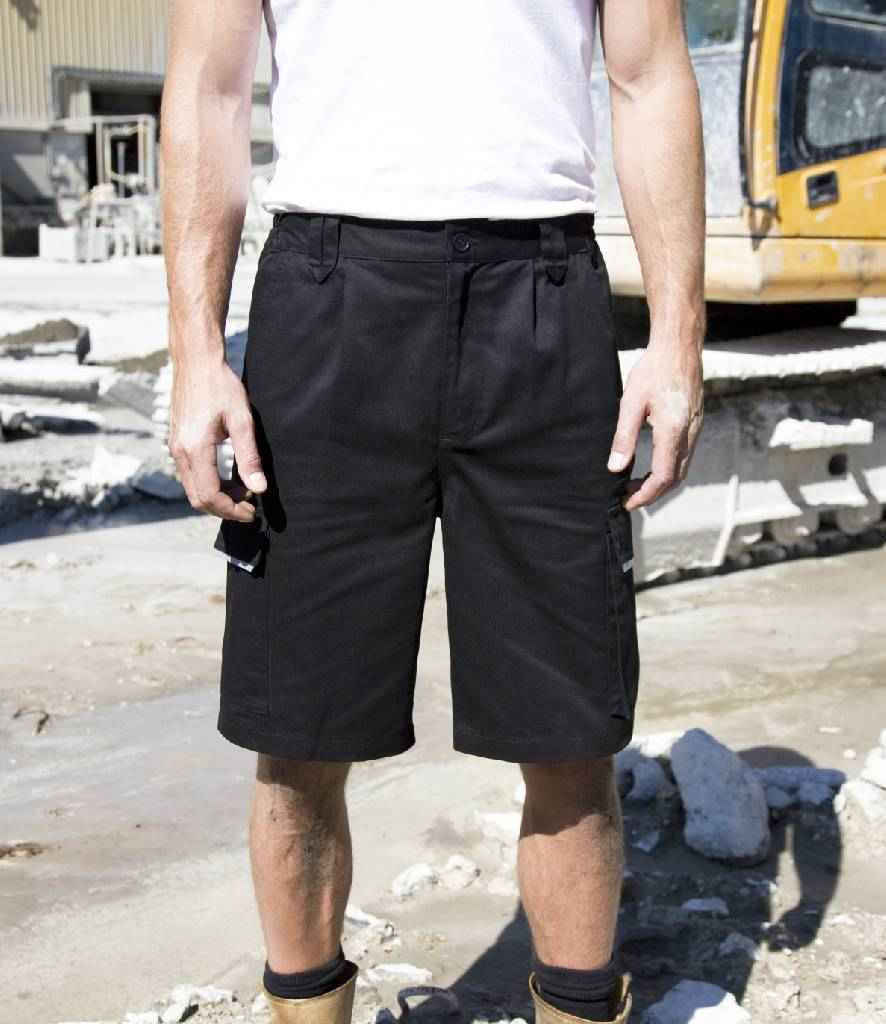 Result Work-Guard Action Shorts in Black by Result Work-Guard — Custom branded clothing by Print Press, featuring premium embroidery produced in our specialist print lab in the UK.
