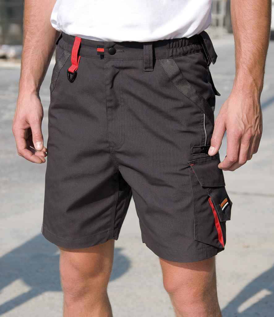 Result Work-Guard Technical Shorts in Grey Black by Result Work-Guard — Custom branded clothing by Print Press, featuring premium embroidery produced in our specialist print lab in the UK.
