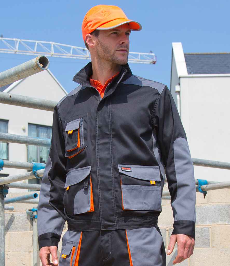 Result Work-Guard Lite Jacket in Black Grey by Result Work-Guard — Custom branded clothing by Print Press, featuring premium embroidery produced in our specialist print lab in the UK.