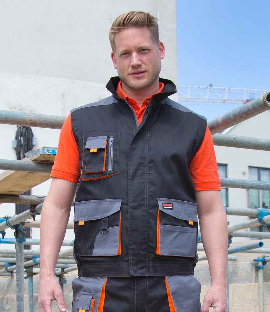 Result Work-Guard Lite Gilet in Black Grey by Result Work-Guard — Custom branded clothing by Print Press, featuring premium embroidery produced in our specialist print lab in the UK.