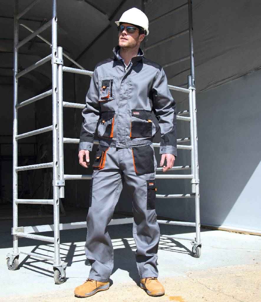 Result Work-Guard Lite Trousers in Grey Black by Result Work-Guard — Custom branded clothing by Print Press, featuring premium embroidery produced in our specialist print lab in the UK.