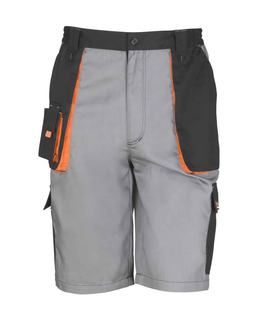 Result Work-Guard Lite Shorts in Grey Black by Result Work-Guard — Custom branded clothing by Print Press, featuring premium embroidery produced in our specialist print lab in the UK.