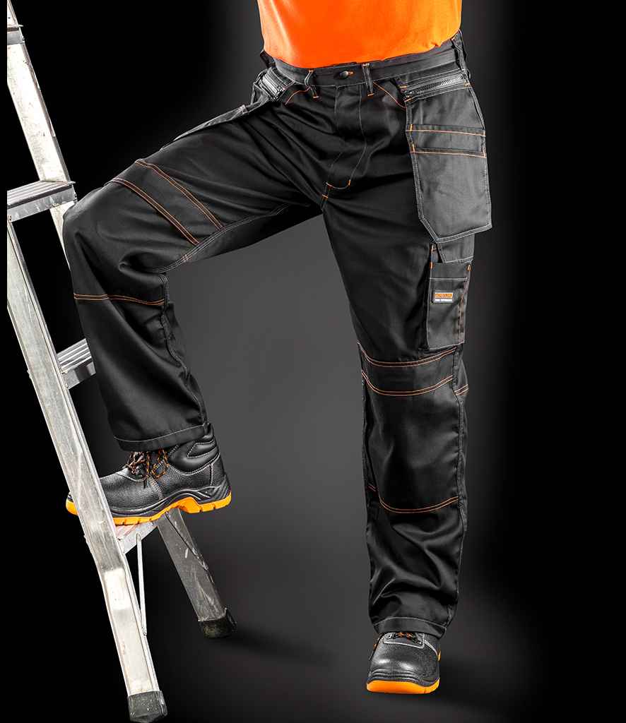 Result Work-Guard Lite Unisex Holster Trousers in Black by Result Work-Guard — Custom branded clothing by Print Press, featuring premium embroidery produced in our specialist print lab in the UK.