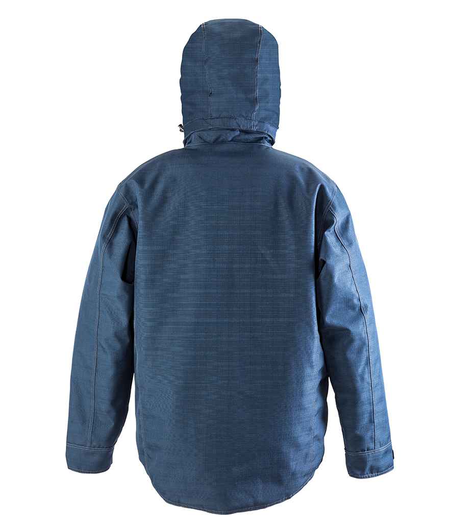 Result Work-Guard Denim Texture Rugged Jacket in by Result Work-Guard — Custom branded clothing by Print Press, featuring premium embroidery produced in our specialist print lab in the UK.
