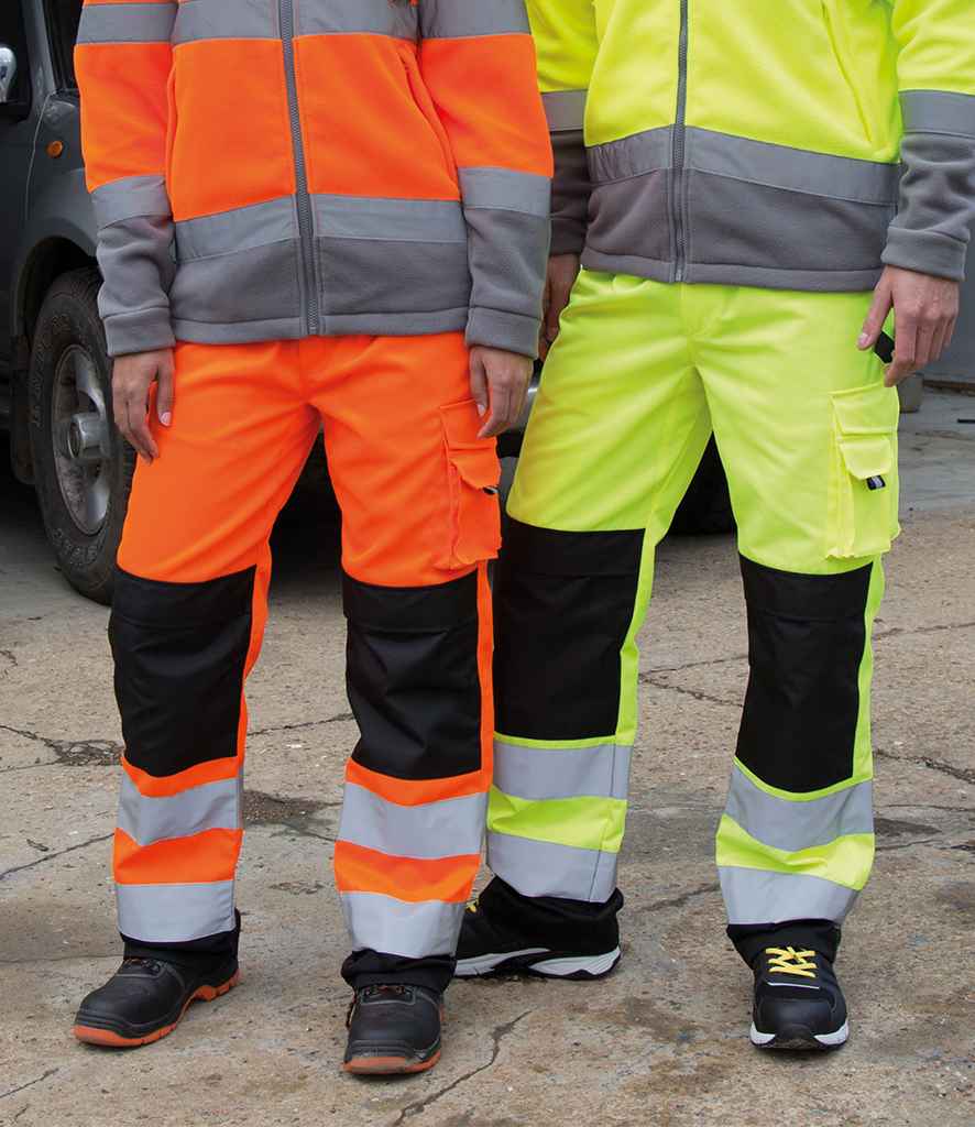 Result Safe-Guard Hi-Vis Cargo Trousers in by Result Safe-Guard — Custom branded clothing by Print Press, featuring premium embroidery produced in our specialist print lab in the UK.