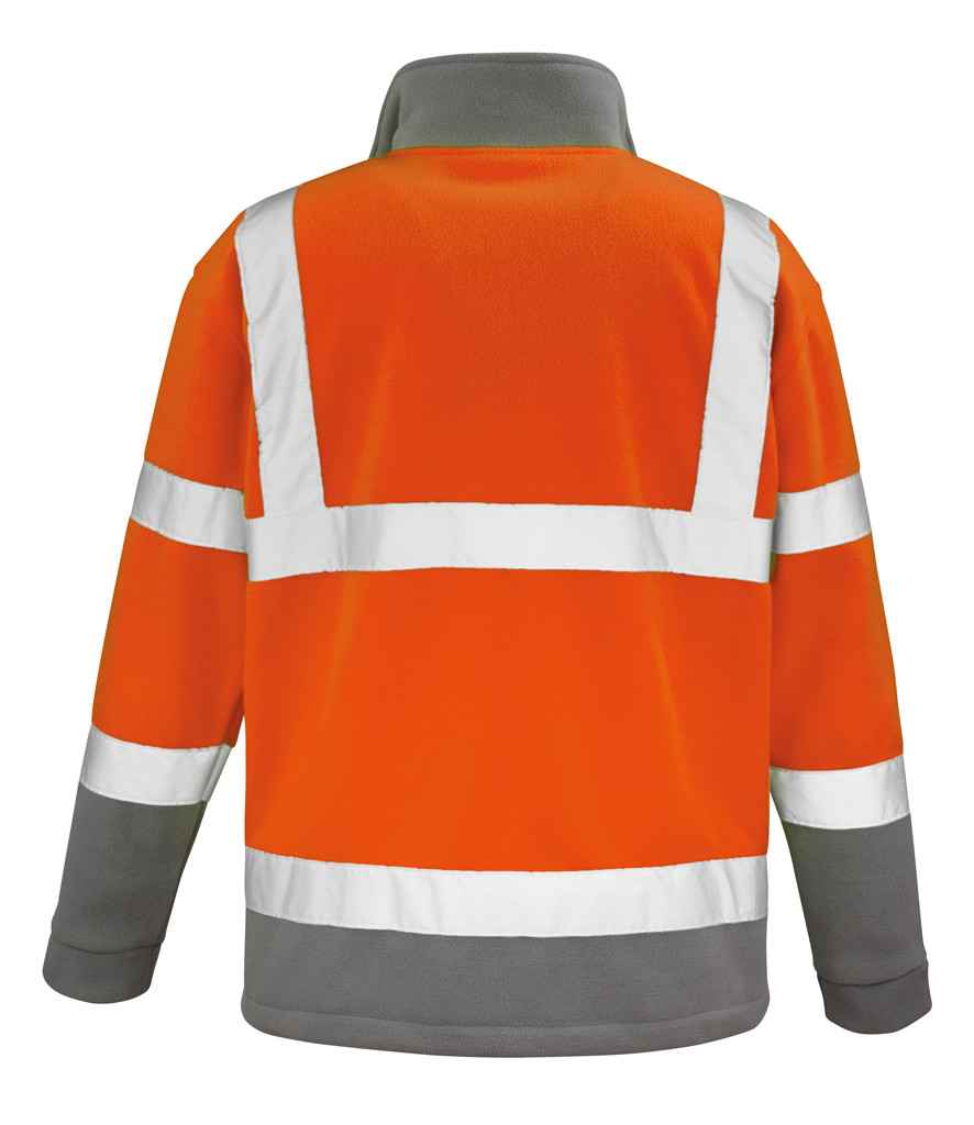 Result Safe-Guard Hi-Vis Micro Fleece Jacket in by Result Safe-Guard — Custom branded clothing by Print Press, featuring premium embroidery produced in our specialist print lab in the UK.