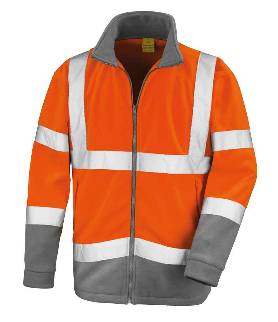 Result Safe-Guard Hi-Vis Micro Fleece Jacket in by Result Safe-Guard — Custom branded clothing by Print Press, featuring premium embroidery produced in our specialist print lab in the UK.