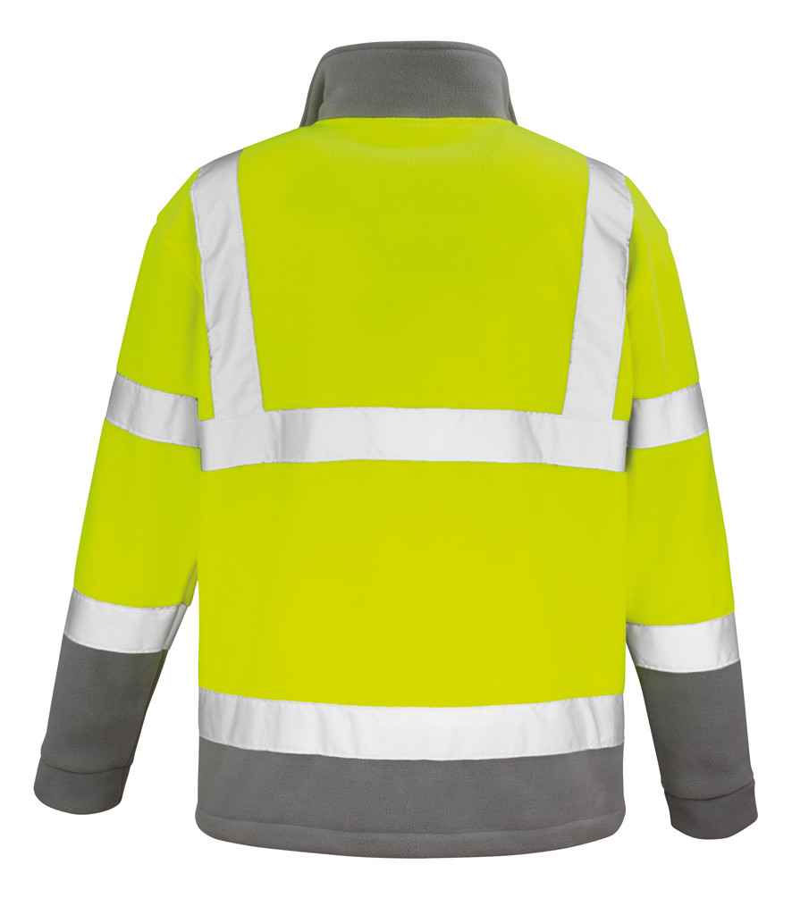 Result Safe-Guard Hi-Vis Micro Fleece Jacket in by Result Safe-Guard — Custom branded clothing by Print Press, featuring premium embroidery produced in our specialist print lab in the UK.