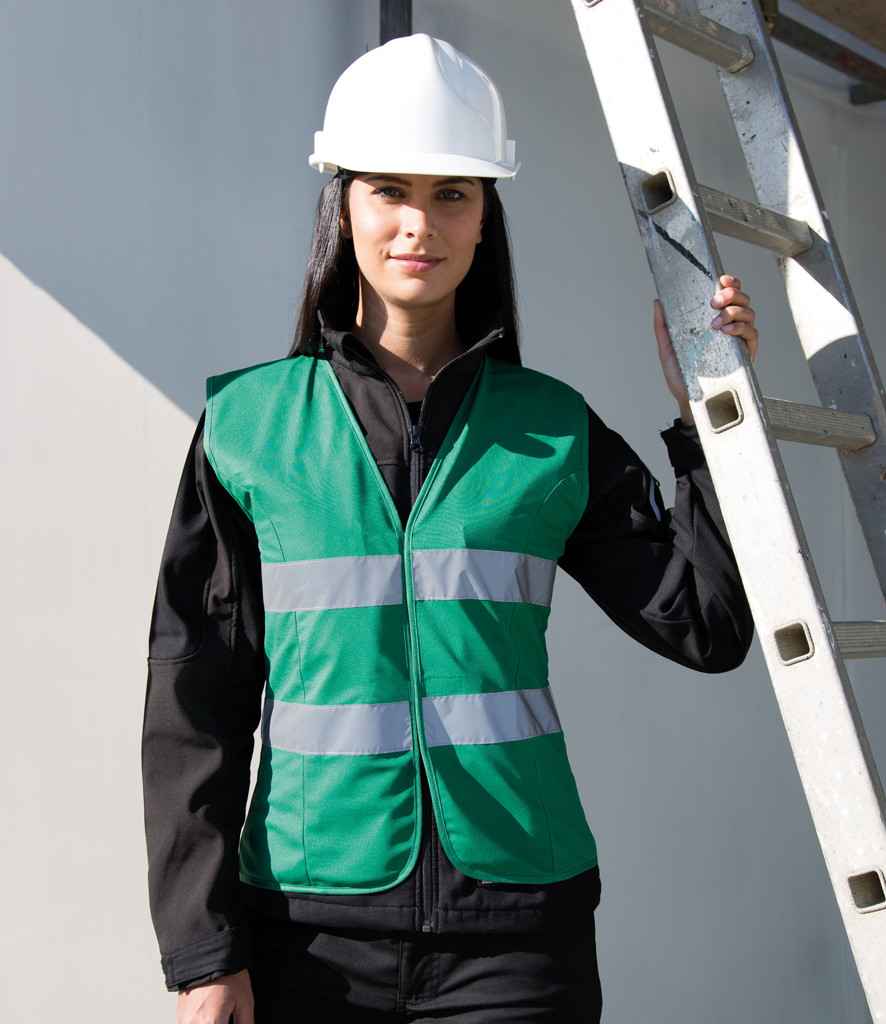 Result Core Ladies Hi-Vis Vest in Paramedic Green by Result Core — Custom branded clothing by Print Press, featuring premium embroidery produced in our specialist print lab in the UK.