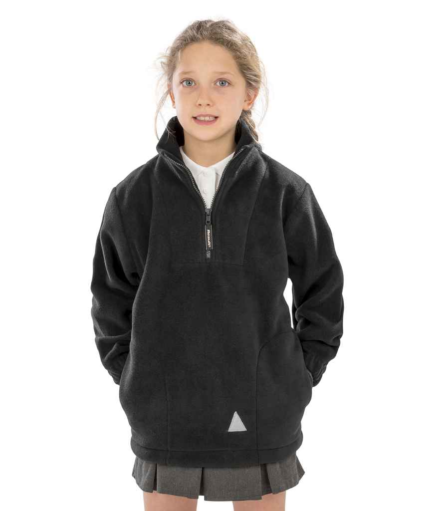 Result Kids/Youths Zip Neck Polartherm Fleece in Black by Result — Custom branded clothing by Print Press, featuring premium embroidery produced in our specialist print lab in the UK.