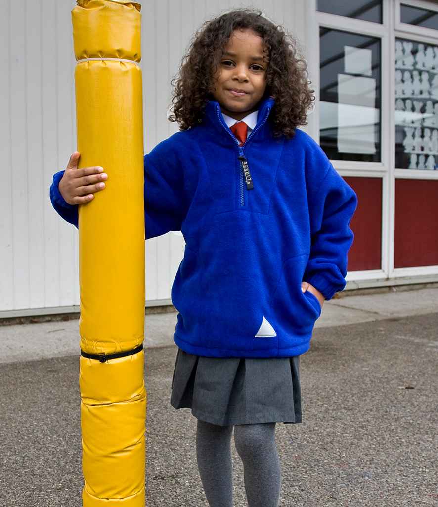 Result Kids/Youths Zip Neck Polartherm Fleece in Royal Blue by Result — Custom branded clothing by Print Press, featuring premium embroidery produced in our specialist print lab in the UK.