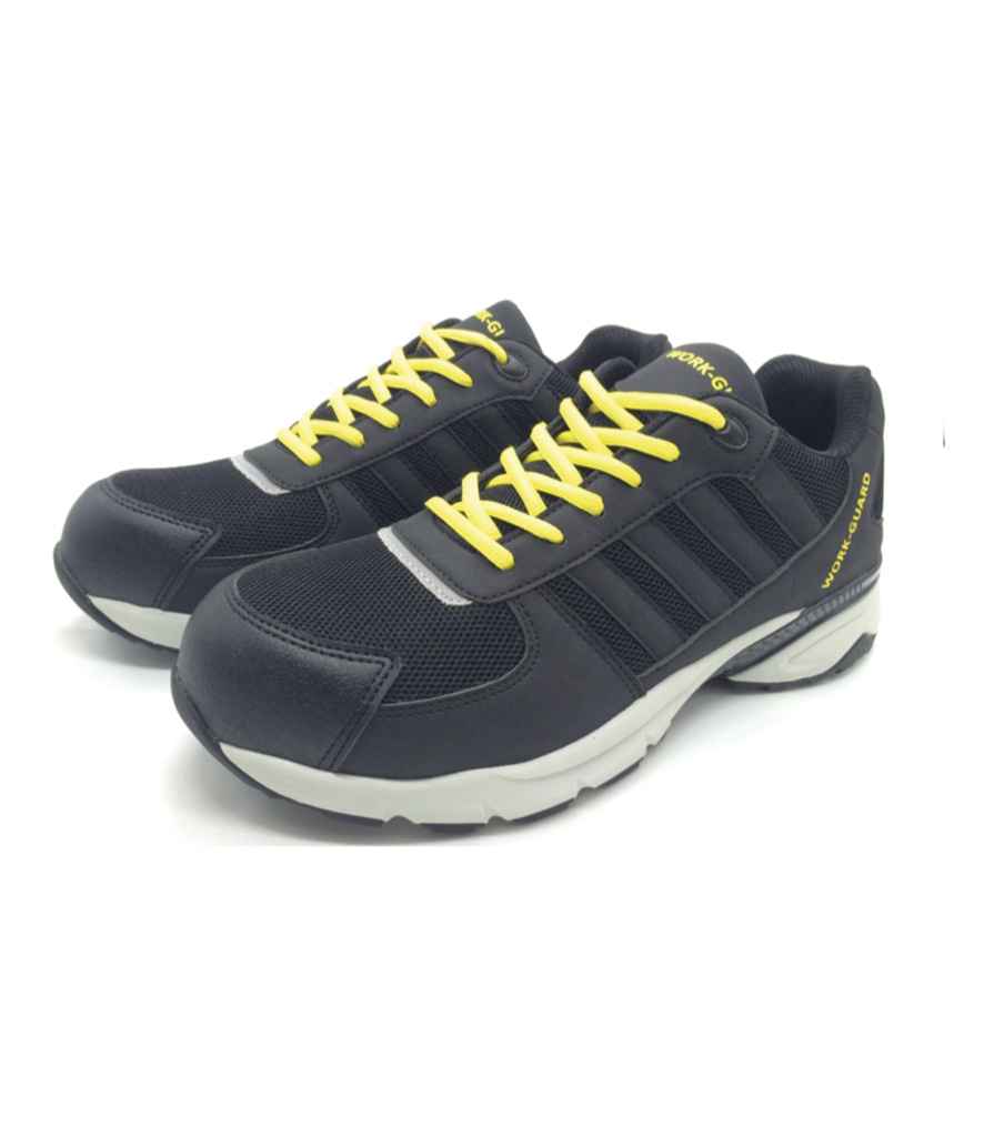 Result Work-Guard Lightweight S1P SRC Safety Trainers in Black Grey by Result Work-Guard — Custom branded clothing by Print Press, featuring premium embroidery produced in our specialist print lab in the UK.