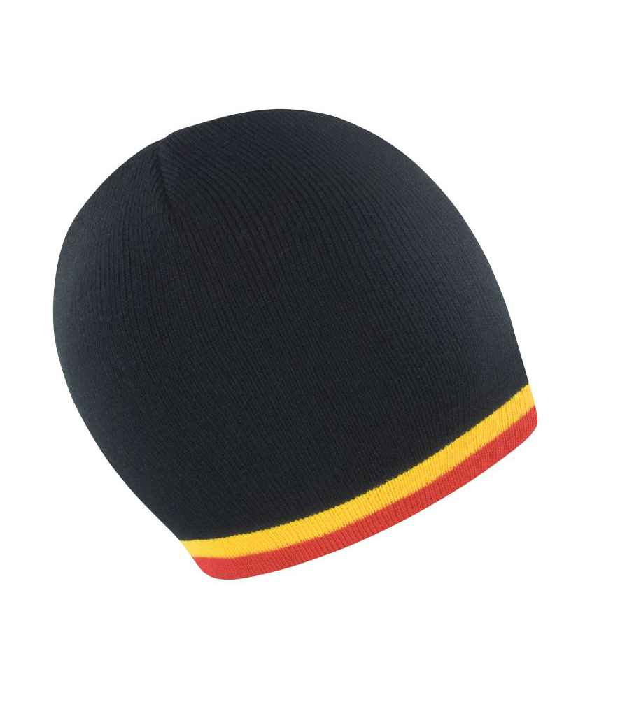 Result National Beanie in ONE Belgium by Result Winter Essentials — Custom branded clothing by Print Press, featuring premium embroidery produced in our specialist print lab in the UK.