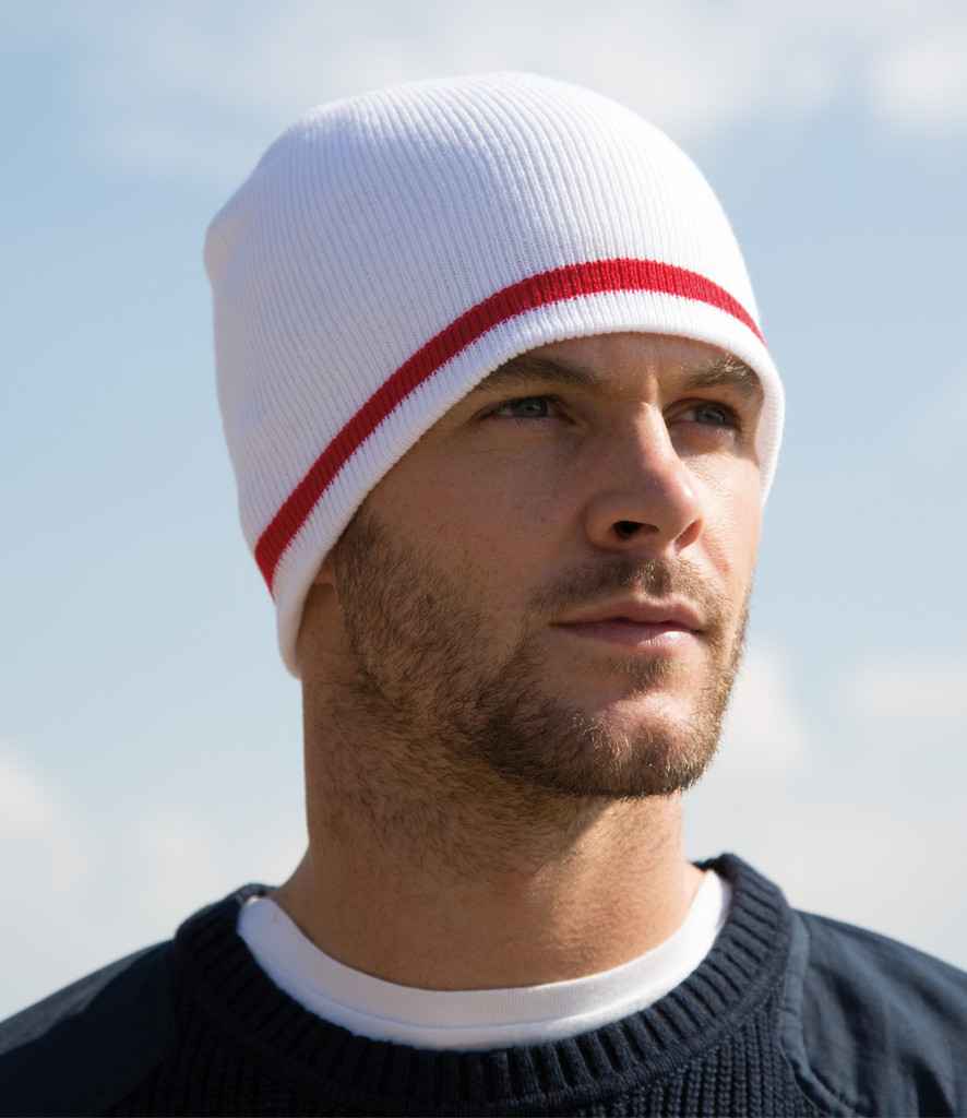 Result National Beanie in ONE England by Result Winter Essentials — Custom branded clothing by Print Press, featuring premium embroidery produced in our specialist print lab in the UK.