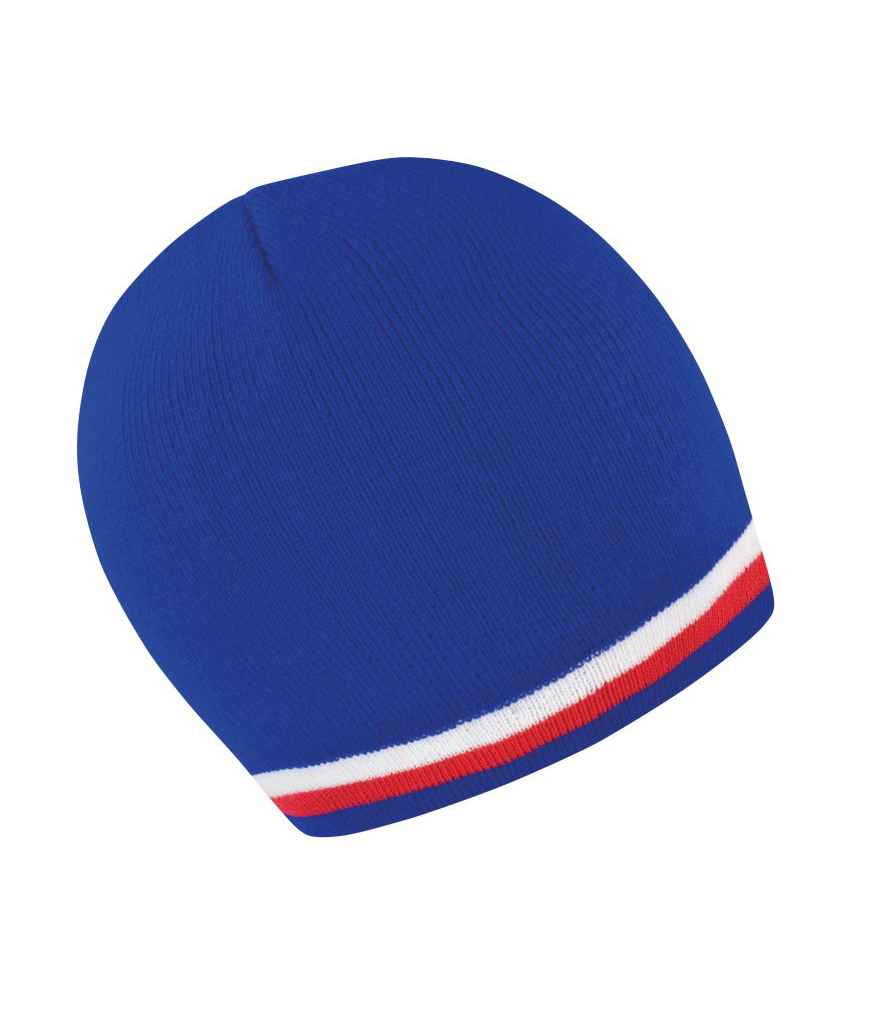 Result National Beanie in ONE France by Result Winter Essentials — Custom branded clothing by Print Press, featuring premium embroidery produced in our specialist print lab in the UK.