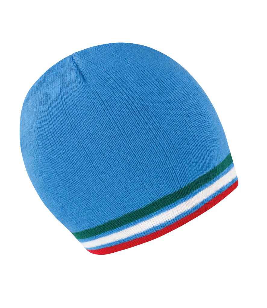 Result National Beanie in ONE Italy by Result Winter Essentials — Custom branded clothing by Print Press, featuring premium embroidery produced in our specialist print lab in the UK.