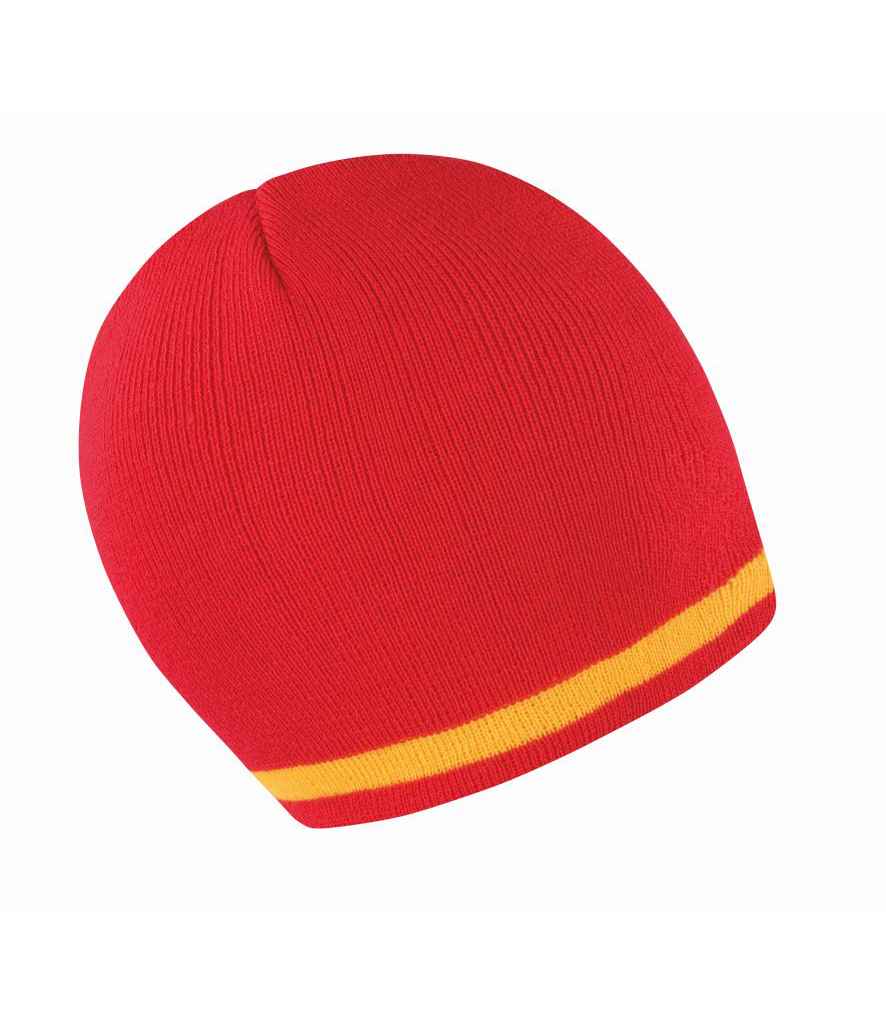 Result National Beanie in ONE Spain by Result Winter Essentials — Custom branded clothing by Print Press, featuring premium embroidery produced in our specialist print lab in the UK.