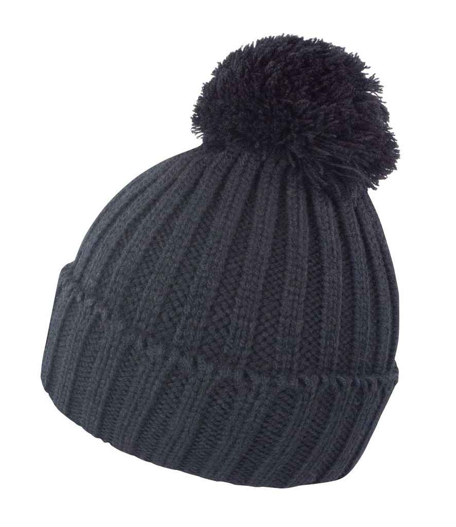 Result HDi Quest Knitted Hat in ONE Black by Result Winter Essentials — Custom branded clothing by Print Press, featuring premium embroidery produced in our specialist print lab in the UK.