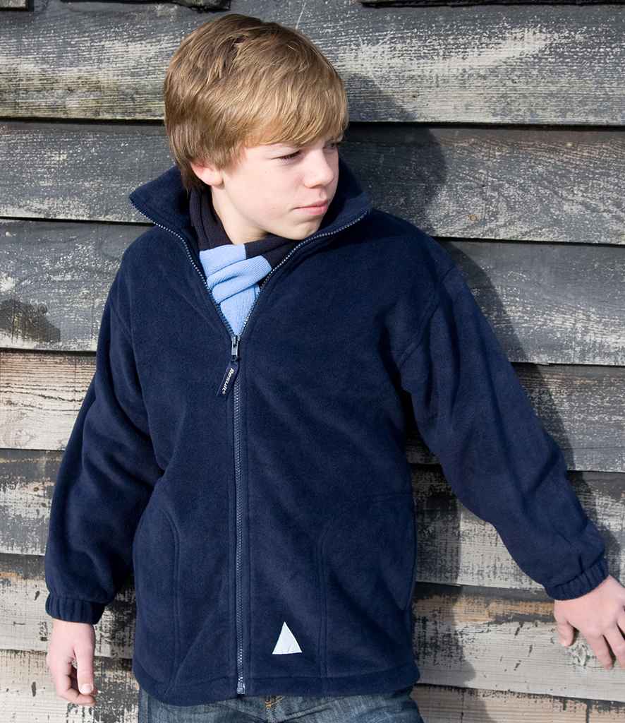Result Kids/Youths Polartherm Fleece Jacket in Navy by Result — Custom branded clothing by Print Press, featuring premium embroidery produced in our specialist print lab in the UK.