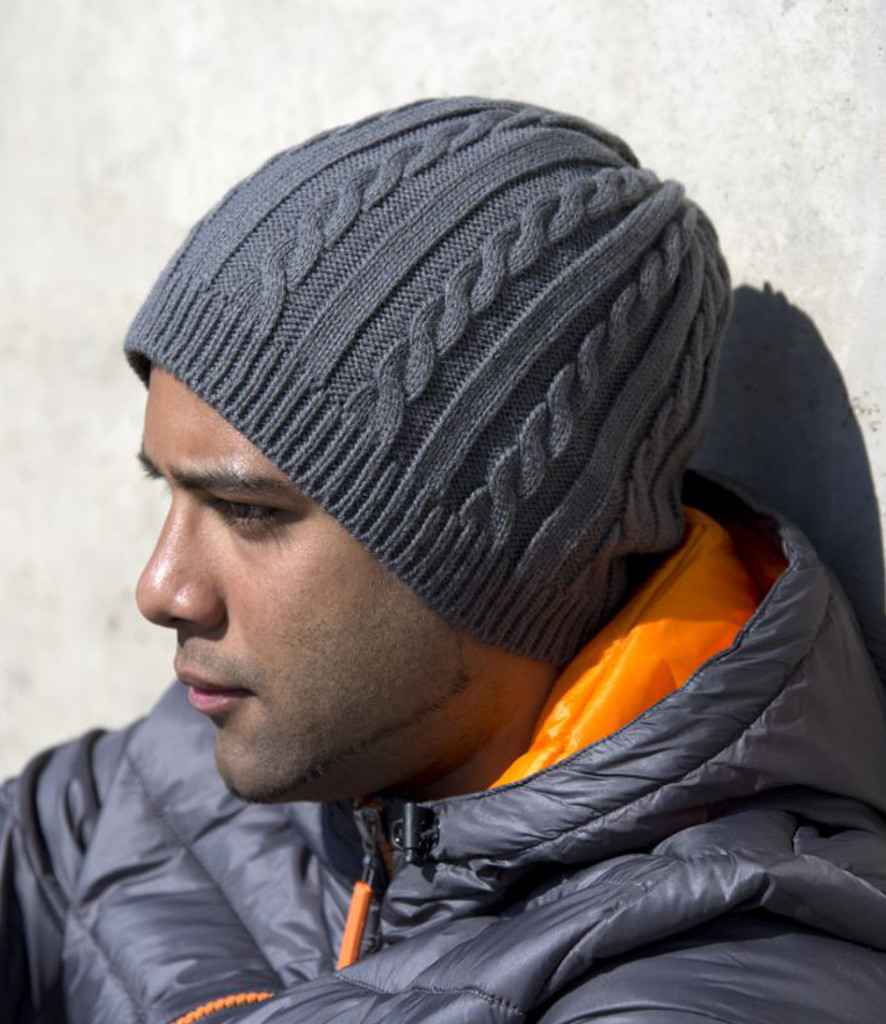 Result Mariner Knitted Hat in ONE Grey by Result Winter Essentials — Custom branded clothing by Print Press, featuring premium embroidery produced in our specialist print lab in the UK.