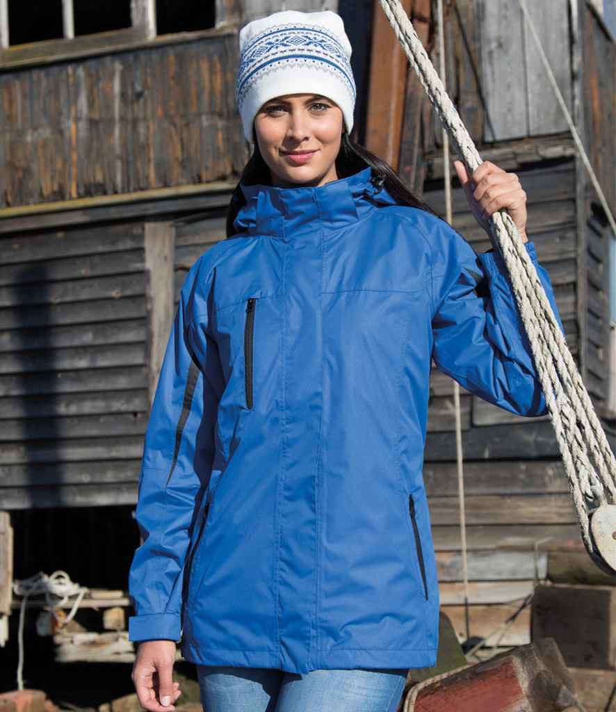 Result Ladies Journey 3-in-1 Jacket with Soft Shell Inner in Royal Blue Black by Result — Custom branded clothing by Print Press, featuring premium embroidery produced in our specialist print lab in the UK.