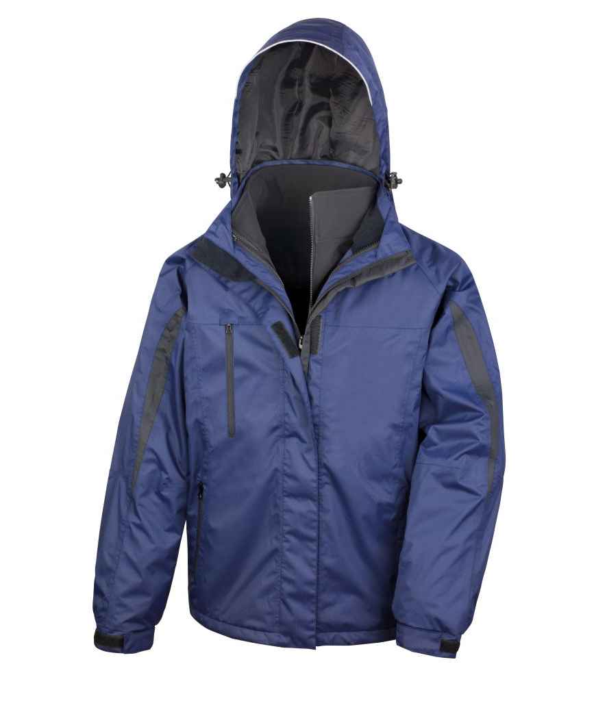 Result Journey 3-in-1 Jacket with Soft Shell Inner in Navy Black by Result — Custom branded clothing by Print Press, featuring premium embroidery produced in our specialist print lab in the UK.