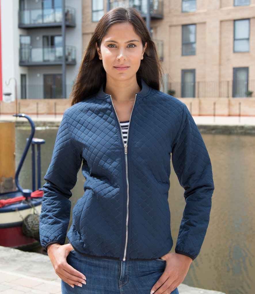 Result Urban Ladies Phantom MA1 Soft Shell Jacket in Navy by Result Urban — Custom branded clothing by Print Press, featuring premium embroidery produced in our specialist print lab in the UK.