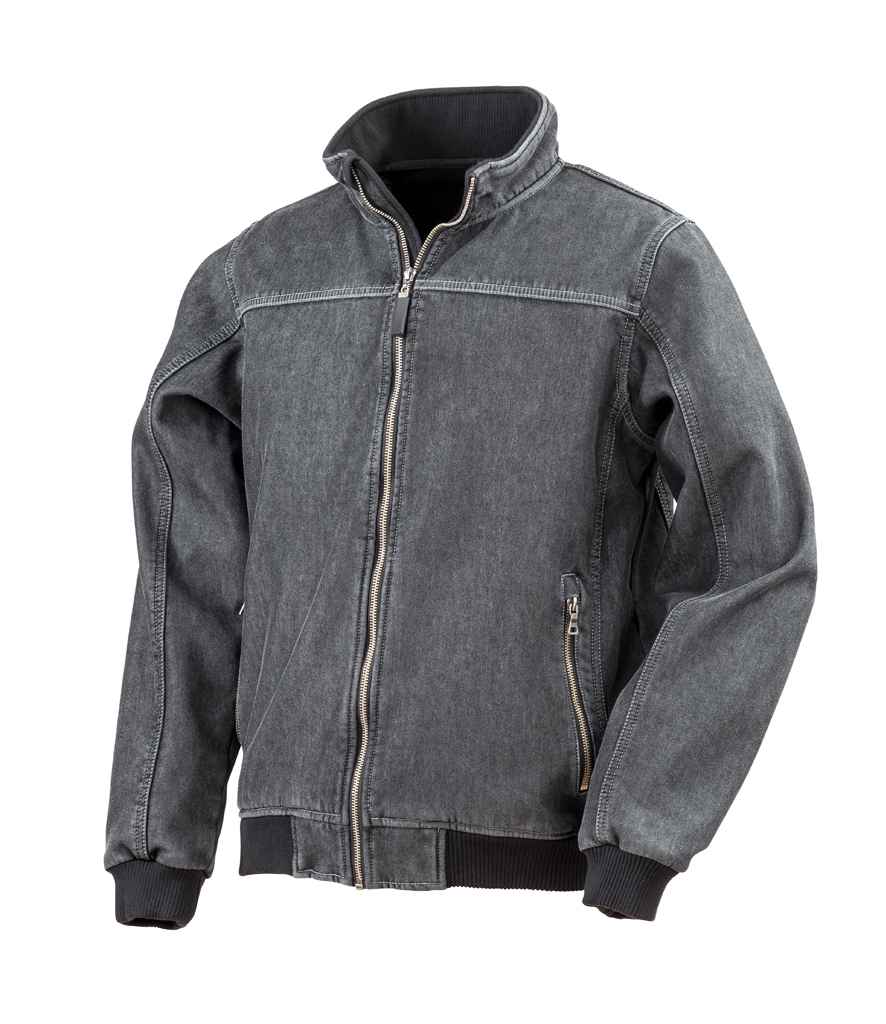 Result Stone Wash Denim Soft Shell Jacket in by Result — Custom branded clothing by Print Press, featuring premium embroidery produced in our specialist print lab in the UK.