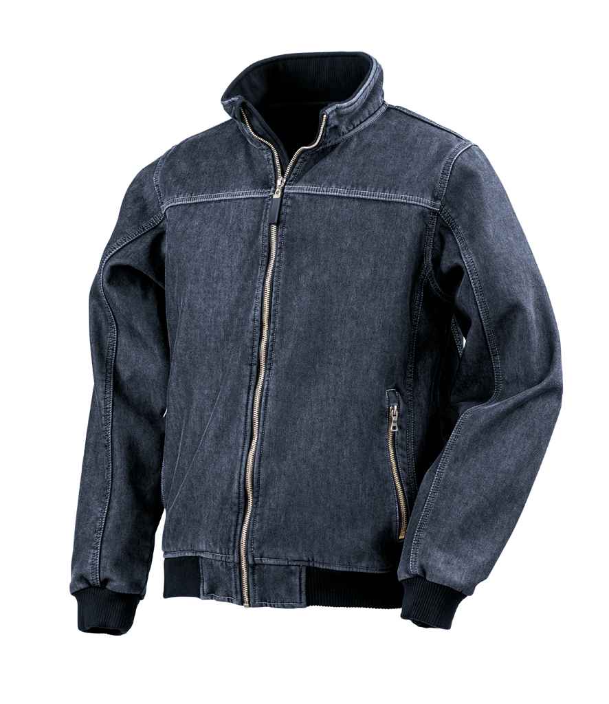 Result Stone Wash Denim Soft Shell Jacket in by Result — Custom branded clothing by Print Press, featuring premium embroidery produced in our specialist print lab in the UK.
