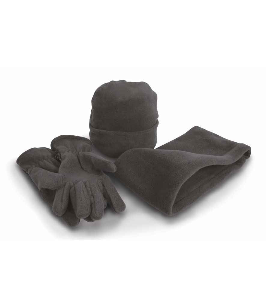 Result Polartherm Accessory Set in Charcoal by Result Winter Essentials — Custom branded clothing by Print Press, featuring premium embroidery produced in our specialist print lab in the UK.