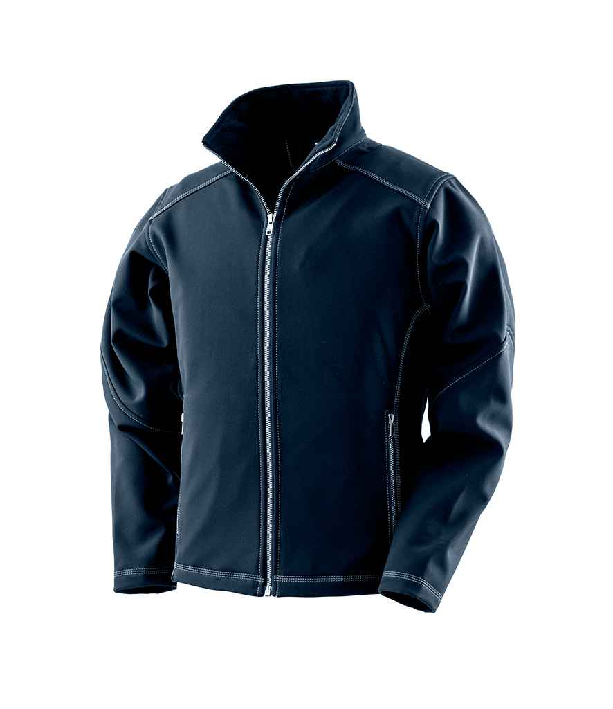 Result Work-Guard Ladies Treble Stitch Soft Shell Jacket in Navy by Result Work-Guard — Custom branded clothing by Print Press, featuring premium embroidery produced in our specialist print lab in the UK.