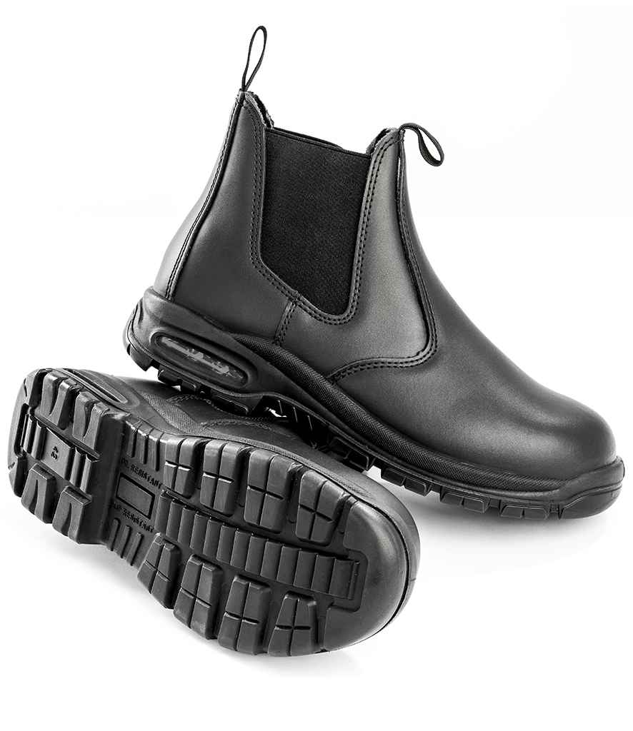 Result Work-Guard Kane Safety Dealer Boots in Black by Result Work-Guard — Custom branded clothing by Print Press, featuring premium embroidery produced in our specialist print lab in the UK.