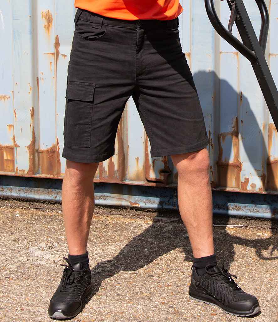 Result Work-Guard Stretch Slim Chino Shorts in by Result Work-Guard — Custom branded clothing by Print Press, featuring premium embroidery produced in our specialist print lab in the UK.