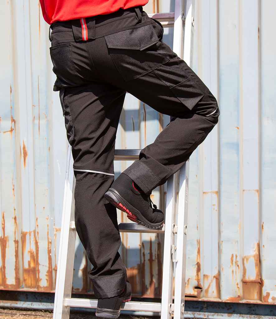 Result Work-Guard Slim Fit Soft Shell Trousers in by Result Work-Guard — Custom branded clothing by Print Press, featuring premium embroidery produced in our specialist print lab in the UK.