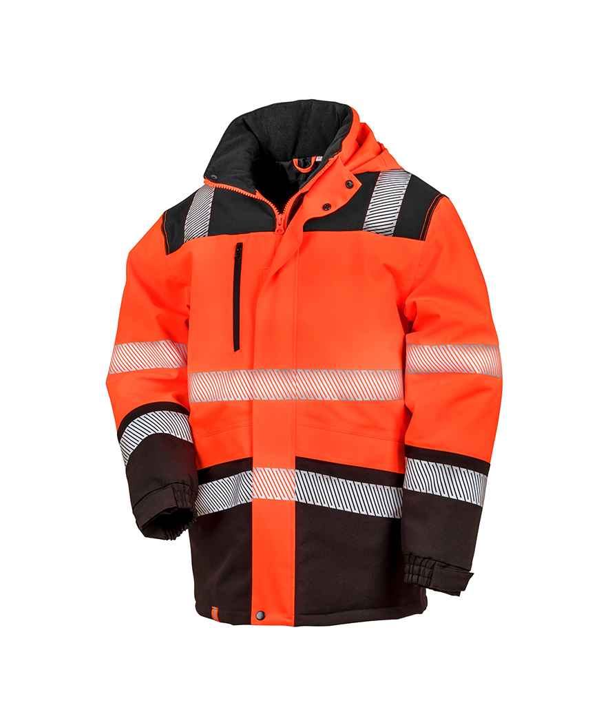 Result Safe-Guard Extreme Tech Printable Soft Shell Safety Jacket in by Result Safe-Guard — Custom branded clothing by Print Press, featuring premium embroidery produced in our specialist print lab in the UK.