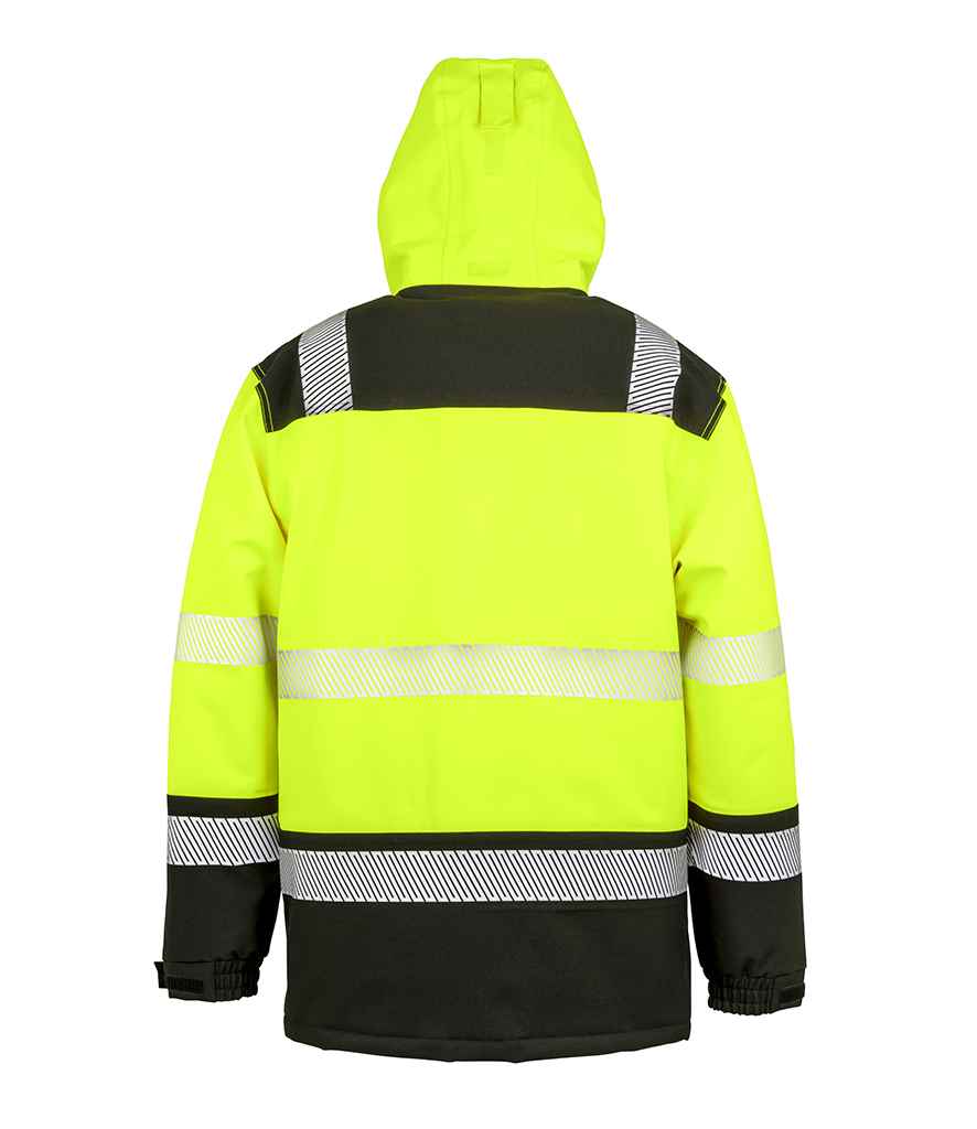 Result Safe-Guard Extreme Tech Printable Soft Shell Safety Jacket in by Result Safe-Guard — Custom branded clothing by Print Press, featuring premium embroidery produced in our specialist print lab in the UK.