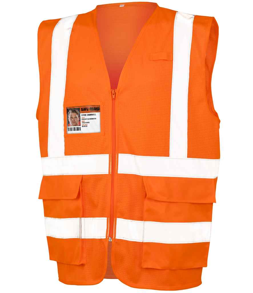 Result Safe-Guard Executive Cool Mesh Safety Vest in by Result Safe-Guard — Custom branded clothing by Print Press, featuring premium embroidery produced in our specialist print lab in the UK.