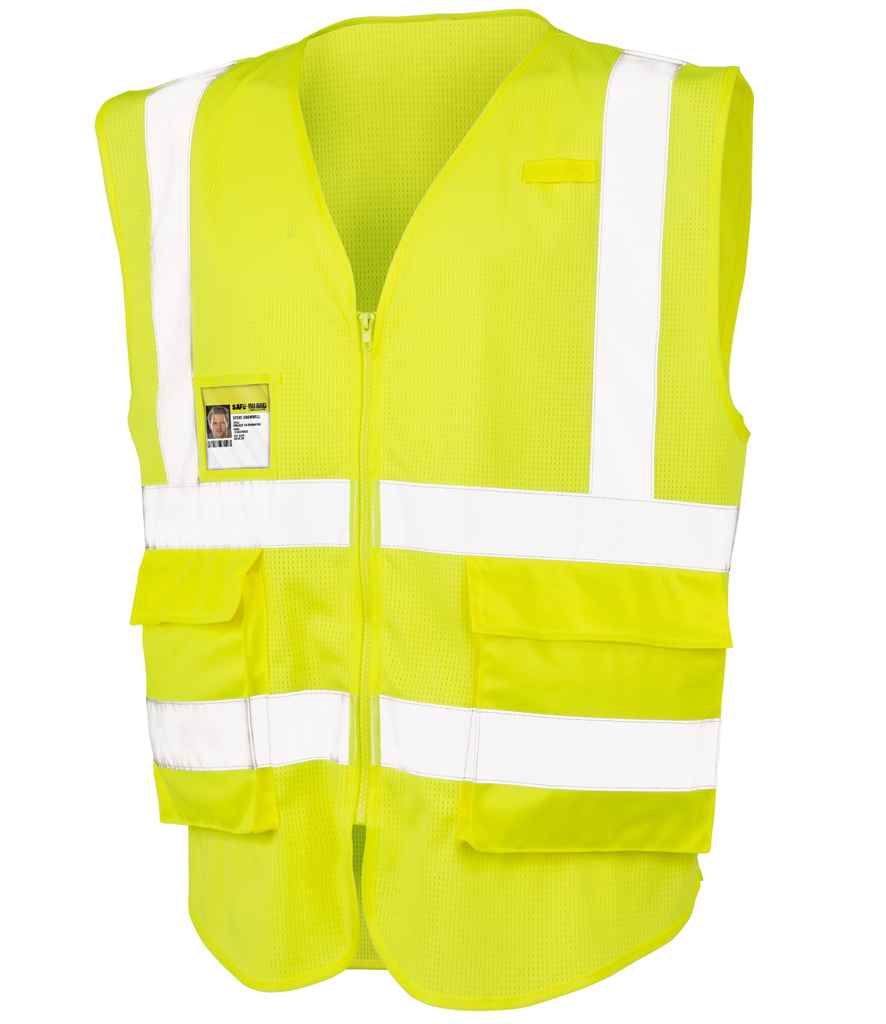 Result Safe-Guard Executive Cool Mesh Safety Vest in Fluorescent Yellow by Result Safe-Guard — Custom branded clothing by Print Press, featuring premium embroidery produced in our specialist print lab in the UK.