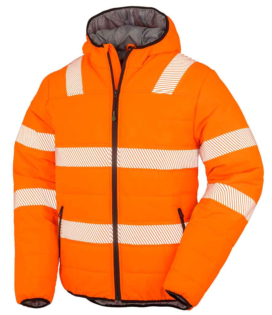 Result Genuine Recycled Ripstop Padded Safety Jacket in by Result Genuine Recycled — Custom branded clothing by Print Press, featuring premium embroidery produced in our specialist print lab in the UK.